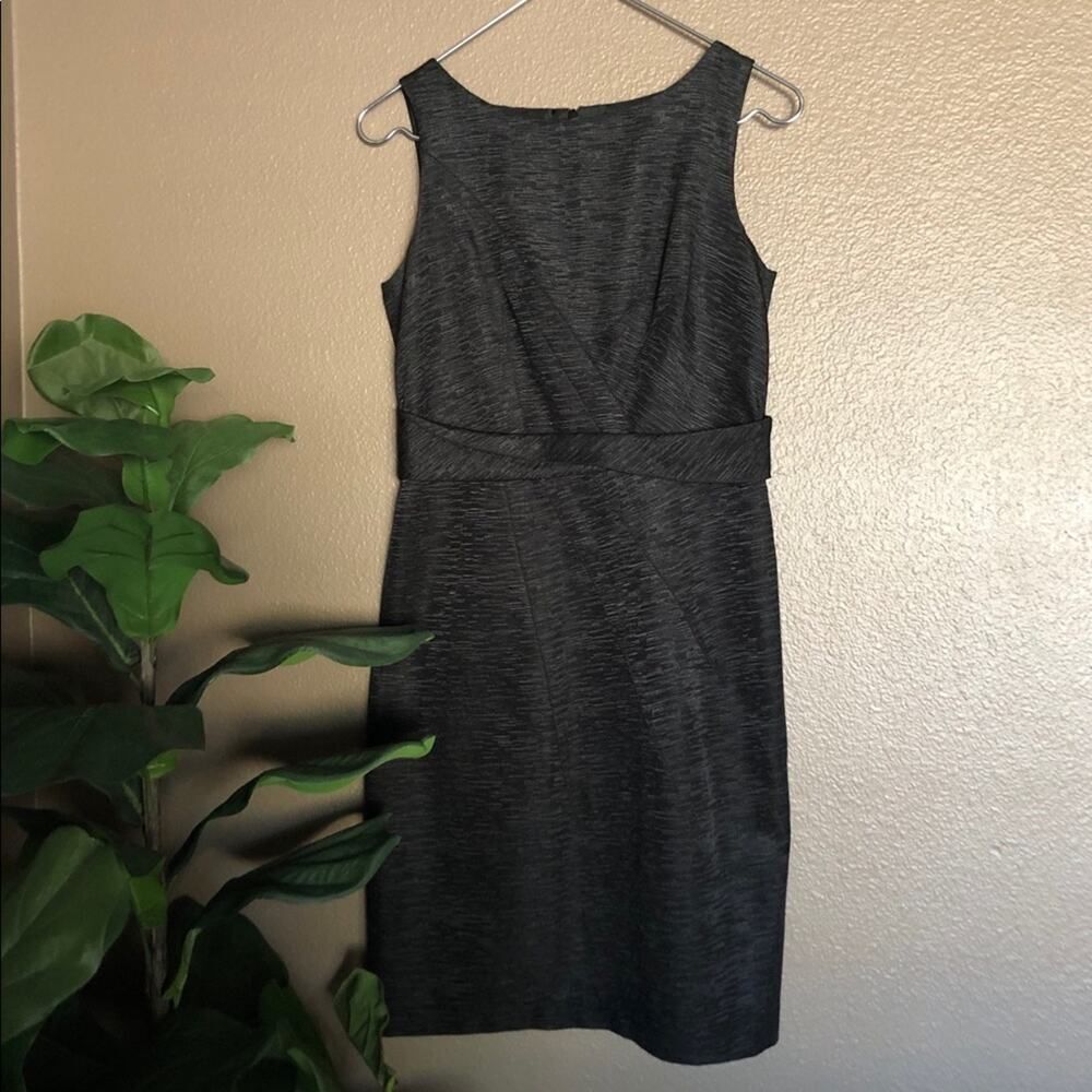 David Meister Black Textured Sheath Dress Size 4